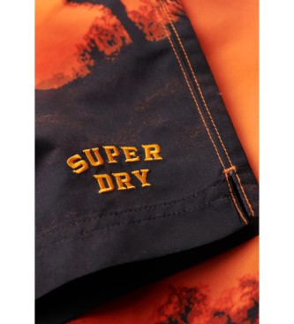 Superdry Fotodruck Badeanzug aus recyceltem Material orange