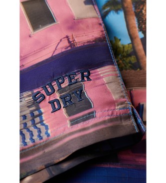 Superdry Badeanzug mit Fotodruck aus blauem recyceltem Material
