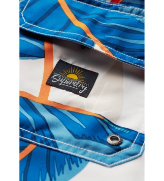 Superdry Gerecycled zwempak met Hawaii-print wit