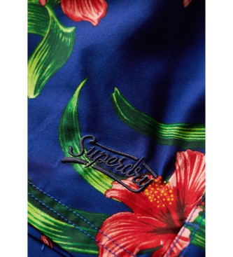 Superdry Costume da bagno con stampa hawaiana blu scuro