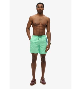 Superdry Badeanzug, 43,2 cm, mit grner Sportgrafik
