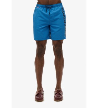 Superdry 43,2 cm plavalni kostum z modro športno grafiko