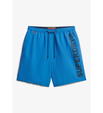 Superdry 43,2 cm plavalni kostum z modro športno grafiko