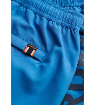 Superdry 43,2 cm plavalni kostum z modro športno grafiko