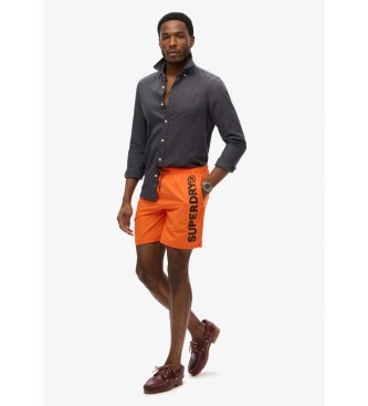 Superdry 43,2 cm plavalni kostum z oranžno športno grafiko