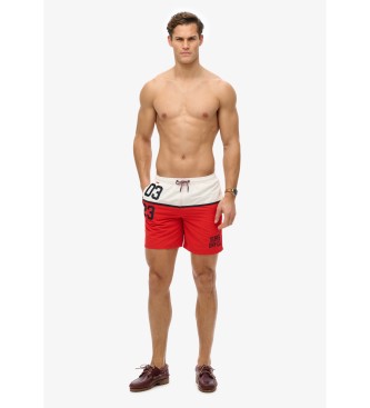 Superdry Kostium kąpielowy 43,2 cm z czerwonym logo żeglarskim
