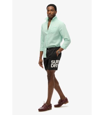 Superdry Kostium kąpielowy 43,2 cm z logo Sportswear czarny