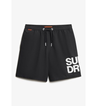 Superdry Kostium kąpielowy 43,2 cm z logo Sportswear czarny