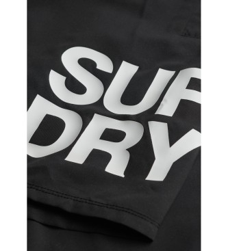 Superdry Kostium kąpielowy 43,2 cm z logo Sportswear czarny