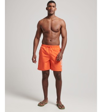 Superdry Badeanzug, 48 cm, mit Applikationen aus orangefarbenem Recyclingmaterial