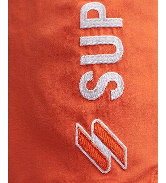 Superdry 48 cm plavalni kostum z aplikacijo iz oranžnega recikliranega materiala