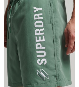 Superdry 48 cm zwempak met applicatie van groen gerecycled materiaal