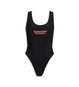 Superdry Stretch Badeanzug mit tiefem Rckenausschnitt schwarz
