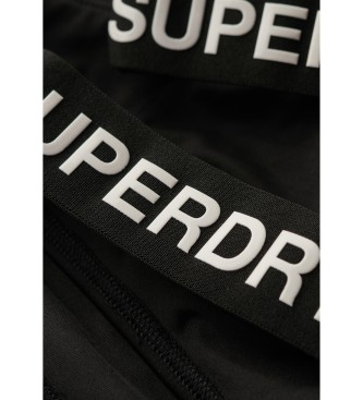 Superdry Costume da bagno nero elasticizzato con scollatura sulla schiena