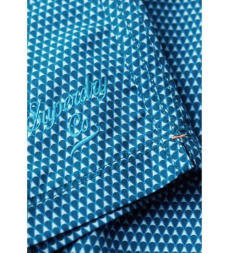 Superdry Bedruckter Badeanzug aus recyceltem Material blau