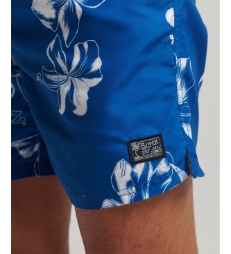 Superdry Hawaiianischer Badeanzug aus blauem Recyclingmaterial
