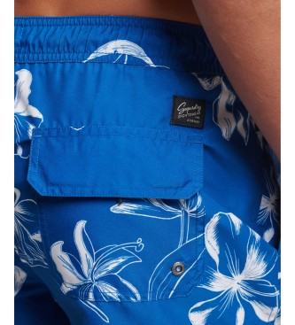 Superdry Hawaiianischer Badeanzug aus blauem Recyclingmaterial