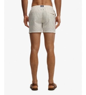 Superdry Premium Printed 15 hvid badedragt