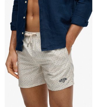 Superdry Premium Printed 15 hvid badedragt