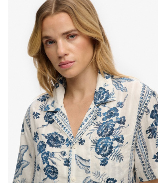 Superdry Camisa com estampado de praia em branco