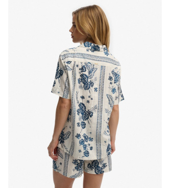 Superdry Camisa com estampado de praia em branco