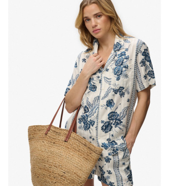 Superdry Camisa com estampado de praia em branco