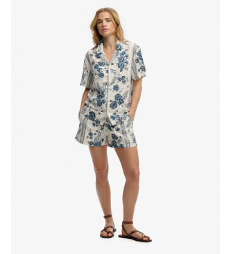 Superdry Camisa com estampado de praia em branco