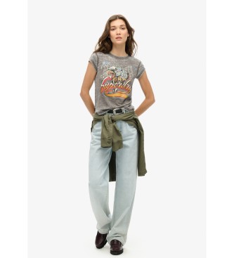 Superdry Biker Rock majica sive barve