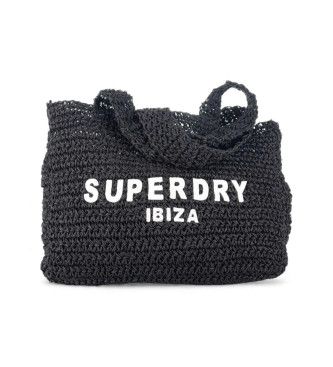 Superdry City raffia tygväska svart
