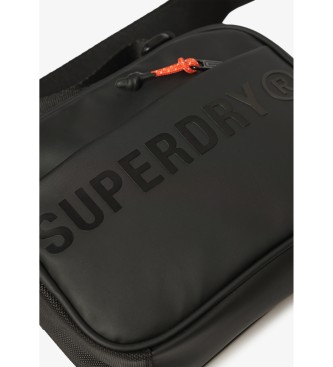 Superdry Sort crossbody-taske i kanvas