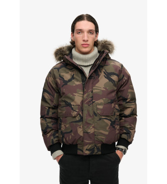 Superdry Everest Faux Fur camouflage bomber jacket 