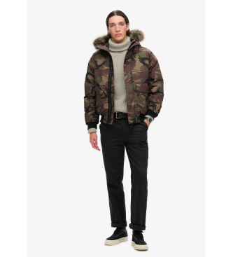 Superdry Everest Faux Fur camouflage bomberjakke 