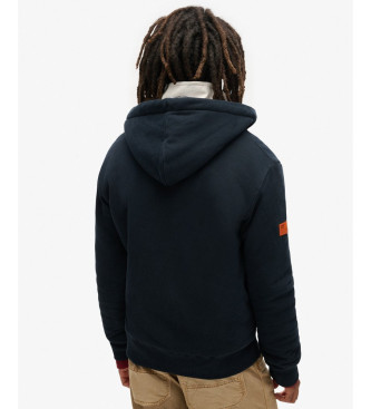 Superdry Hoodie with zipped hood and navy fleece lining