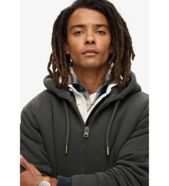 Superdry Hoodie mit Kapuze mit Reiverschluss und schwarzem Fleecefutter