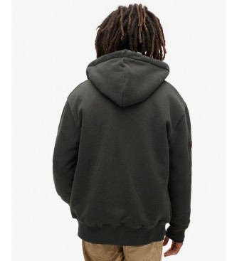 Superdry Hoodie met capuchon met rits en zwarte fleece voering