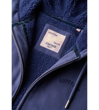 Superdry Fioletowa bluza z podszewką Borg Ziphood