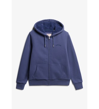 Superdry Fioletowa bluza z podszewką Borg Ziphood