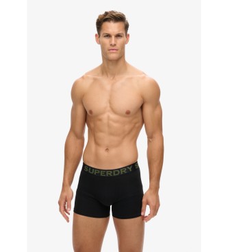 Superdry Set 3 Bxers Lisos negro, verde, gris