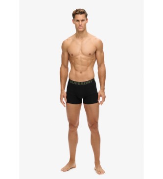 Superdry Set 3 Bxers Lisos negro, verde, gris