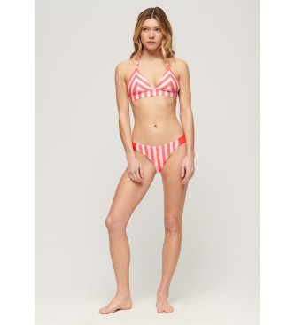 Superdry Slip bikini a righe dal design audace rosa