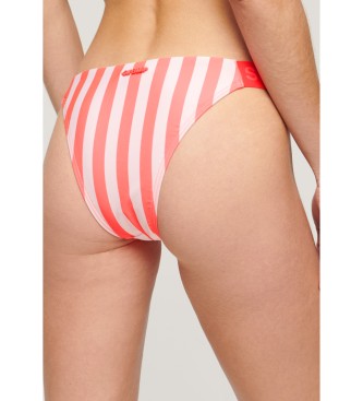 Superdry Drzne rožnate črtaste spodnjice bikinija z drznim dizajnom