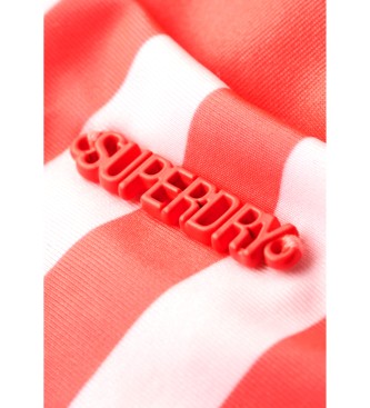 Superdry Knalroze gestreept bikinibroekje met een gedurfd ontwerp