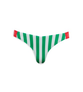 Superdry Bikini bottoms in bold green striped design