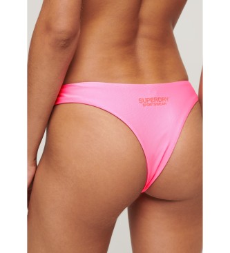 Superdry Brazilian bikini bottoms with pink logo