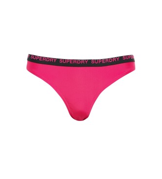 Superdry Elastyczne figi bikini o odważnym kroju w kolorze różowym