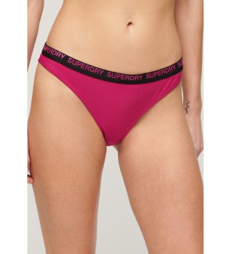 Superdry Stretchiga bikiniunderdelar med vgad skrning i rosa
