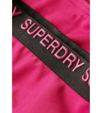 Superdry Strkbare bikinitrusser med et vovet snit i pink