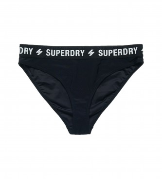 Superdry Elastyczne figi bikini z recyklingu czarne