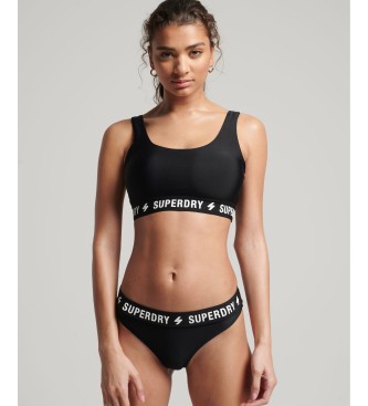 Superdry Reciklirane elastične spodnjice bikinija črne barve