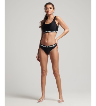 Superdry Elastyczne figi bikini z recyklingu czarne